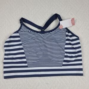 Cacique collection bralette Size 18/20 NWT nautical vibes blue & white